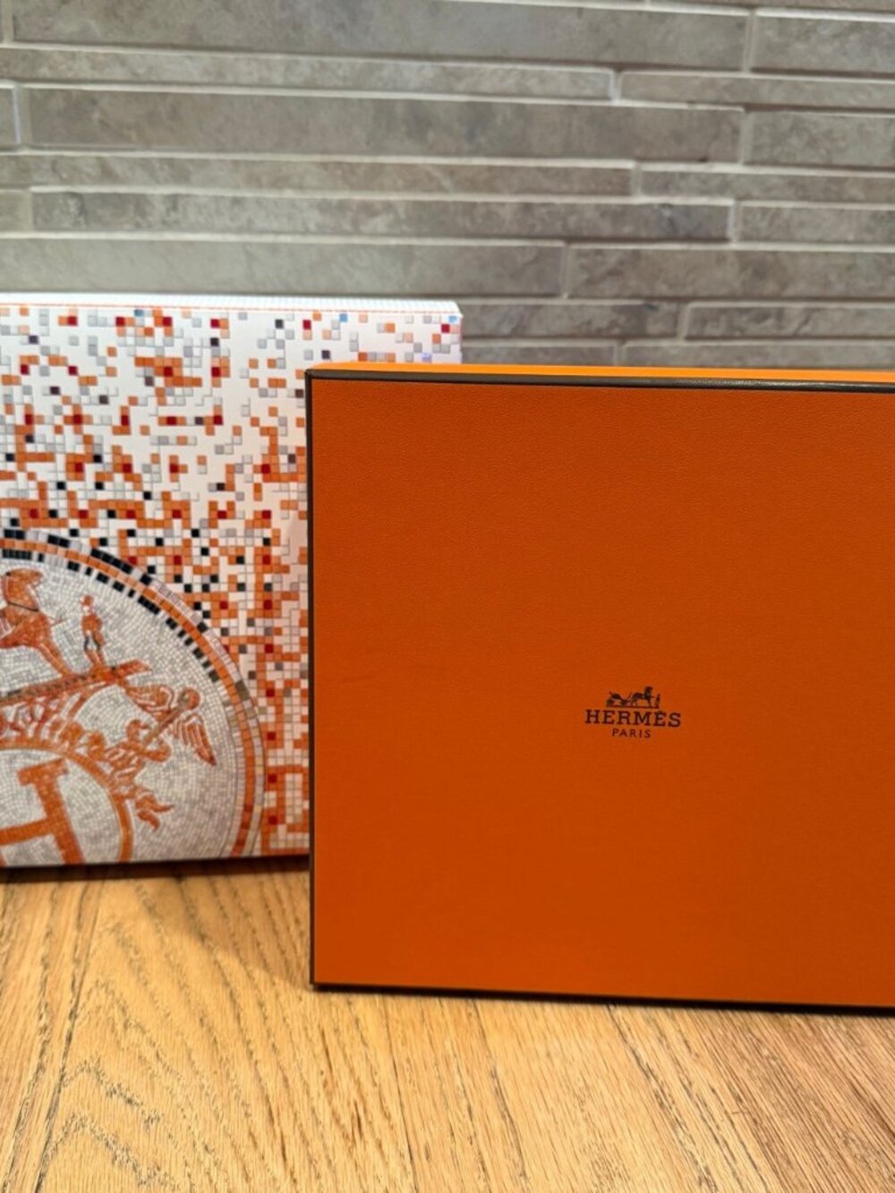 HERMES Paris Empty Gift Box Orange Perfume Cologne Fragrance Set Velvet Insert